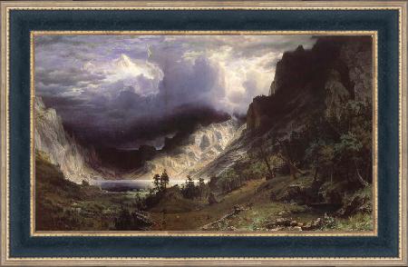 framed  Albert Bierstadt Ein Sturm in den RockY Mountains,Mount Rosalie, Ta3127-2